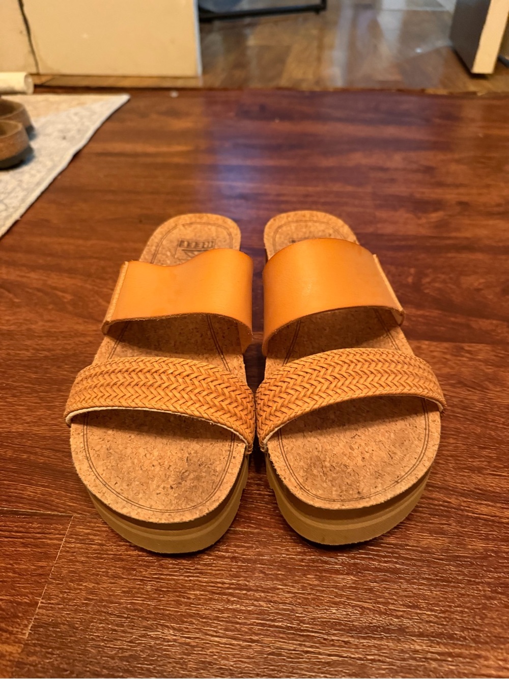 REEF Cork Platform Slide Sandals — Mustard/Golden Yellow - Picture 2 of 2